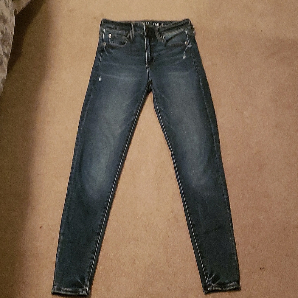 American Eagle: high waist, medium wash